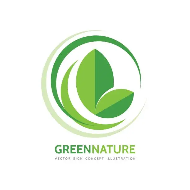 Vector illustration of Green nature - vector business logo template concept illustration. Leaves and design elements. Organic product.