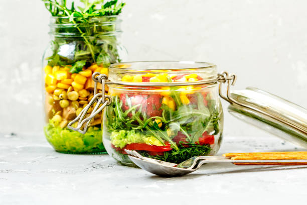 istock Healthy take-away lunch jars. 641709676
