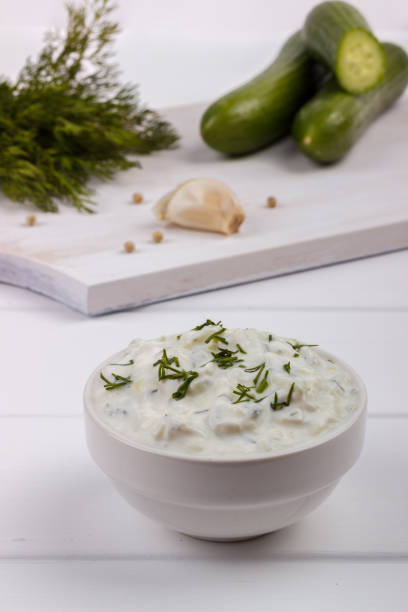 istock Tzatziki sauce and ingredients. 641711912