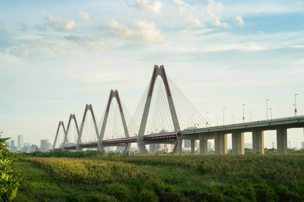 istock Nhat Tan bridge viewing from wild land on Red River riverbed 641712292