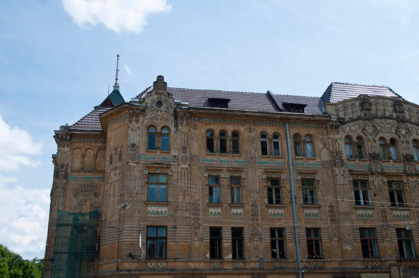 istock Old Stone Apartment building in  City center 641712700