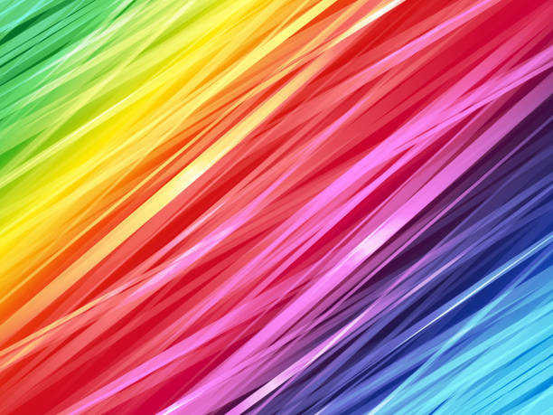 illustrazioni stock, clip art, cartoni animati e icone di tendenza di colore sfondo a strisce arcobaleno - rainbow striped abstract in a row