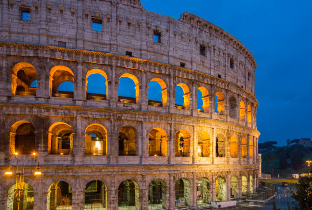 istock Colosseum in Rome outdoor night view 641719704