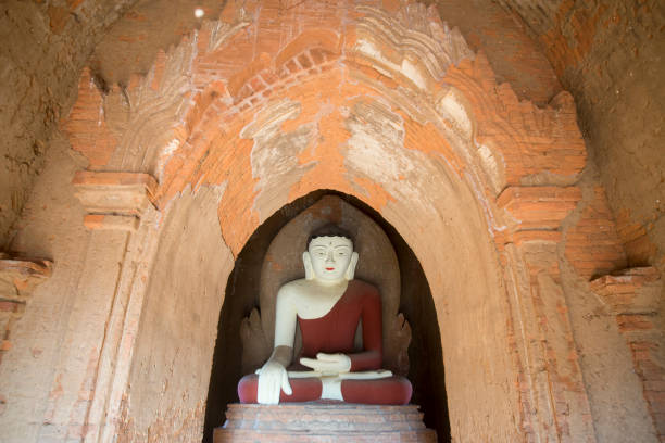 Buddha statue at the temple in Bagan, Myanmar.