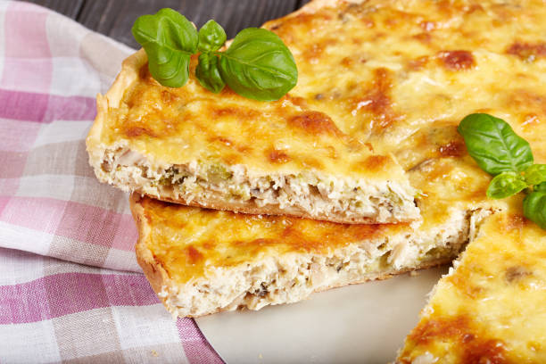 istock Quiche - meat pie with chicken, broccoli and cheese 641721444