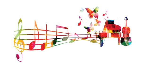 istock Colorful music background with piano and violoncello 641723056