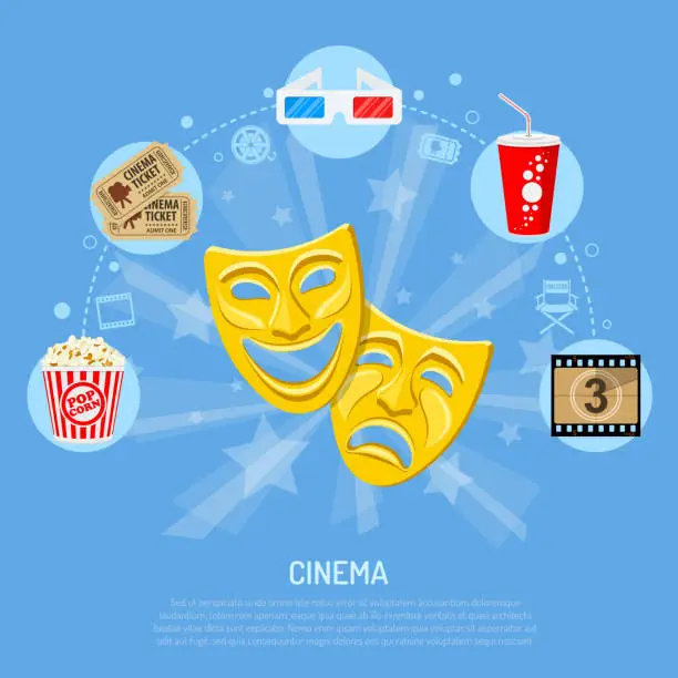 Vector illustration of Cinema and Movie time