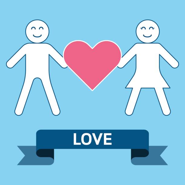 istock Couple love people line icon symbol with heart. 641727226