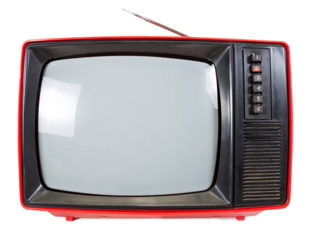 istock Vintage portable TV set isolared 641728820
