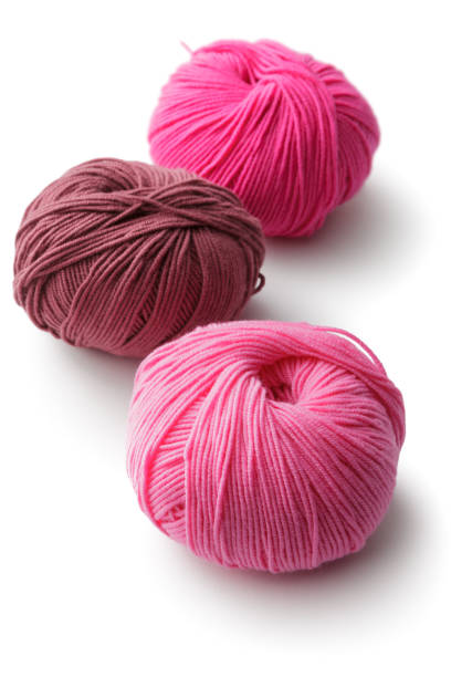 Textile: Balls of Wool Isolated on White Background