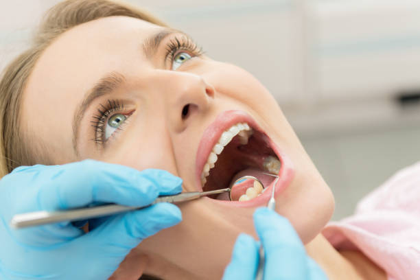 istock Woman having dental inspection 641732230