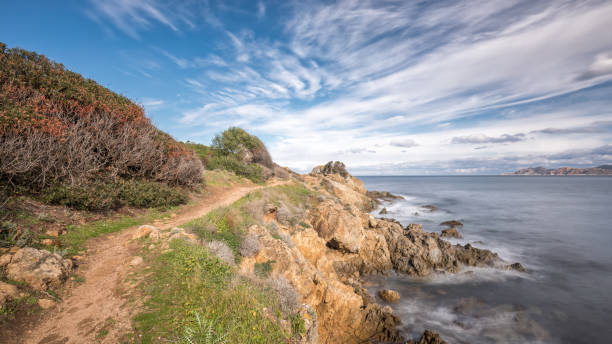 istock Coastal path at Lozari beach in Corsica 641733224