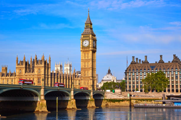 istock Big Ben Clock Tower and thames river London 641734040