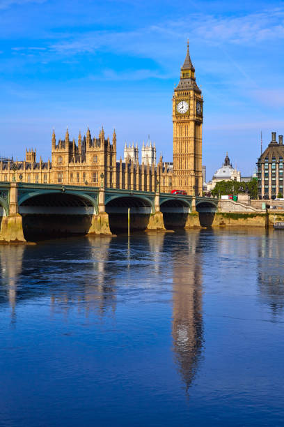 istock Big Ben Clock Tower and thames river London 641734092