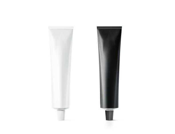 istock Blank black and white tube mockup, 3d rendering 641738104