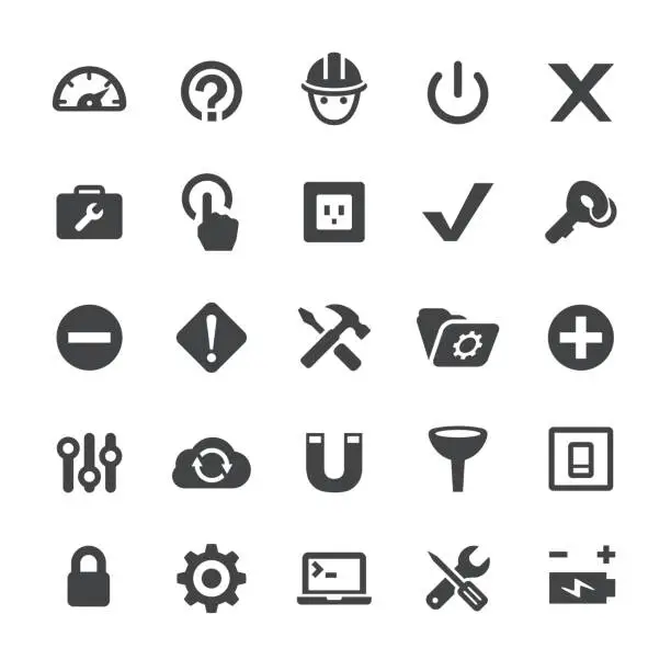 Vector illustration of Tools and Settings Icons - Smart Series