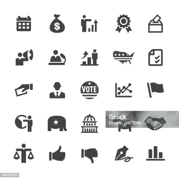 Usa Icons Smart Series Stock Illustration - Download Image Now - Equal-Arm Balance, White House - Washington DC, Politics