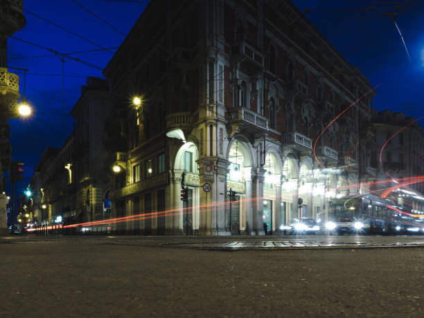 istock Long exposure in the streets with traffic lights 641743556