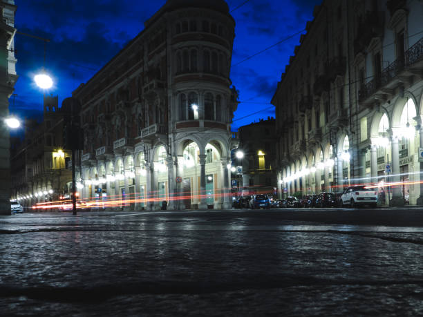 istock Long exposure in the streets with traffic lights 641743694