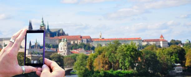 istock Shooting Prague on mobile phone 641745810