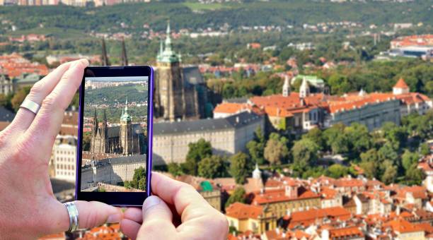 istock Shooting Prague on mobile phone 641745870