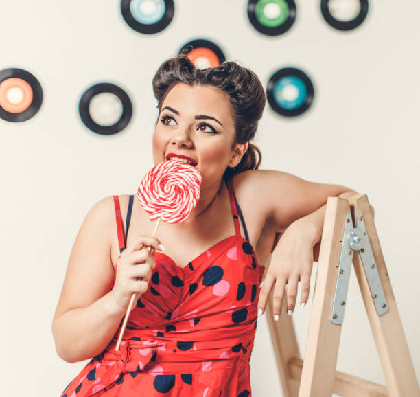 istock Beautiful girl retro style 641746560