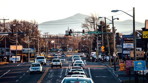 istock Evening traffic. Roanoke, Virginia. 641749380