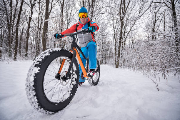 istock Bicycle rider in the forest 641750312