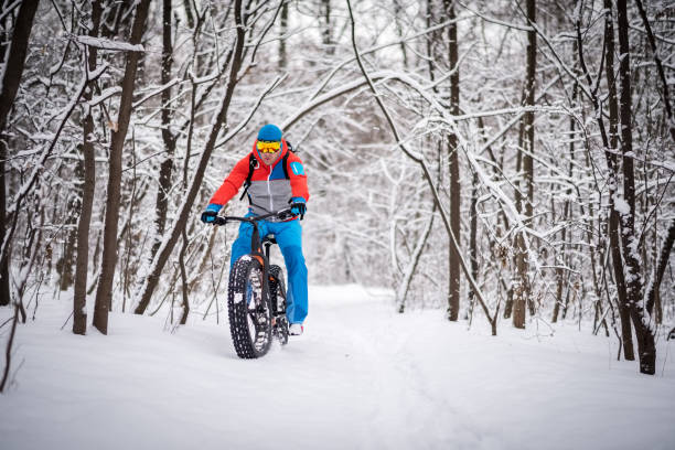 istock Bicycle rider in the forest 641750372