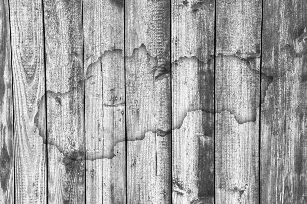 istock Map of Slovakia on weathered wood 641754034