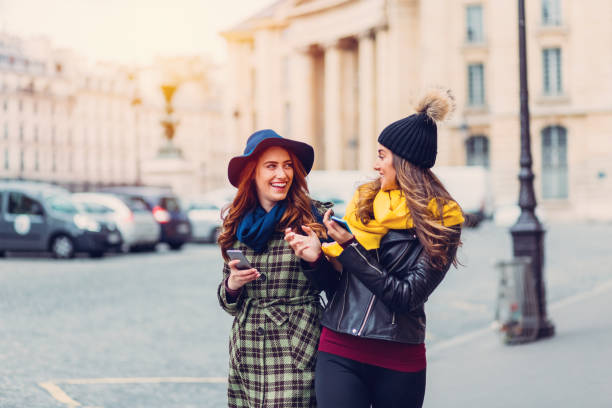 istock Happy friends hanging out in Paris 641755878