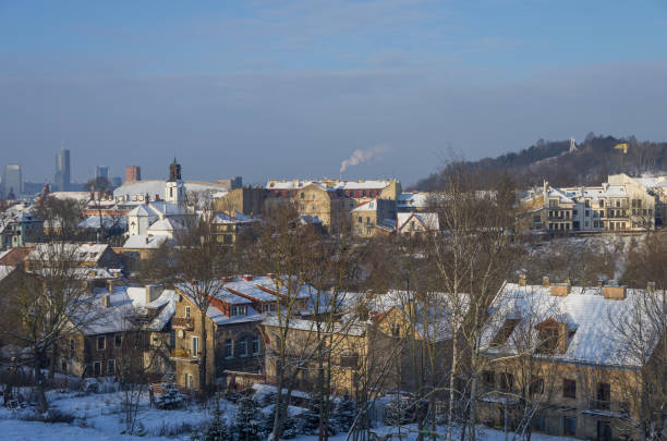 istock Vilnius old town panorama in winter. Lithuania 641756014