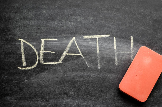 istock erasing death, hand written word on blackboard being erased concept 641756046