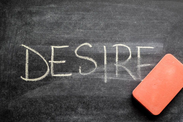 istock erasing desire, hand written word on blackboard being erased concept 641760602