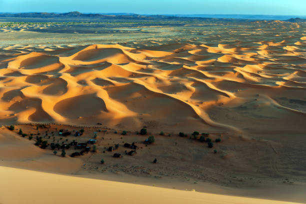 istock Evening at Erg Chebbi Oasis, Morocco, North Africa 641760810