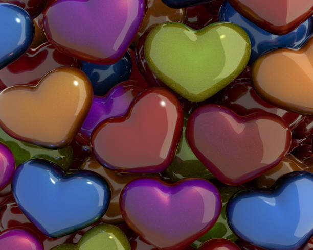 istock 3D rendering of colourful hearts background for valentine's day 641762808