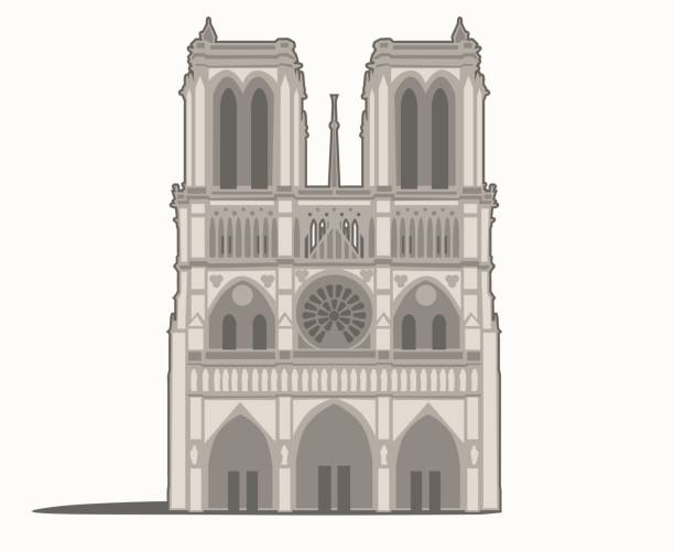 Notre-Dame de Paris vector art illustration