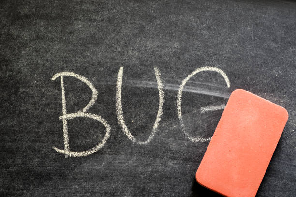 istock erasing bug, hand written word on blackboard being erased concept 641764976