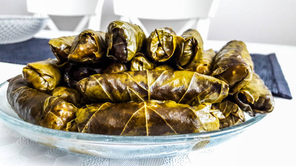 istock Turkish Sarma Zeytinyagli Dolma / Stuffed Grape Leaves. 641766390