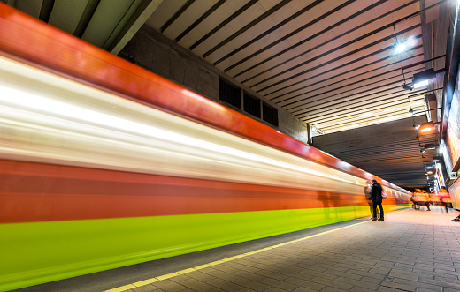 Mexico City Metro on long exposure