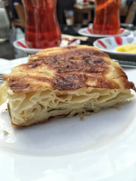 istock Tea and patty for a traditional turkish breakfast 641772958