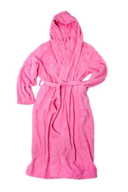 pink bademantel - softness textile pink terry cloth stock-fotos und bilder