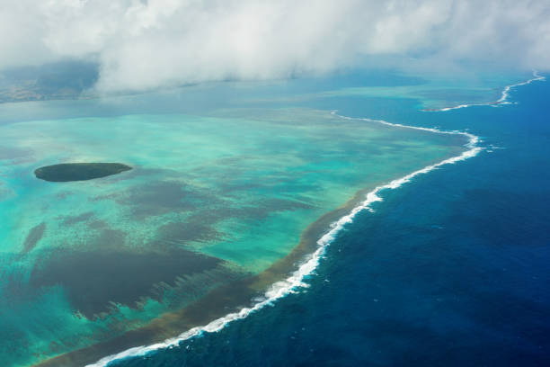 istock Mauritius beach island aerial view, beautiful colours 641781182