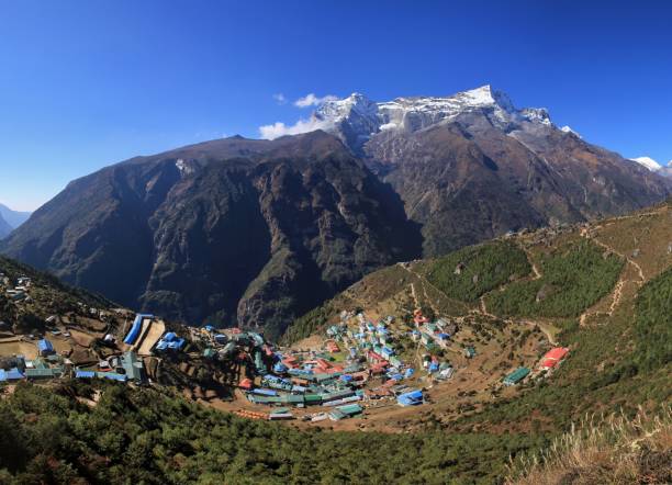 istock Namche Bazar and mountain 641782456