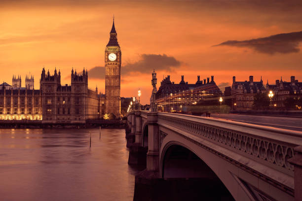 istock Big Ben Clock Tower London at Thames River 641784452