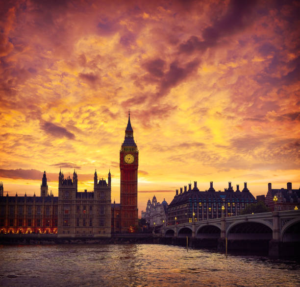 istock Big Ben Clock Tower London at Thames River 641784654