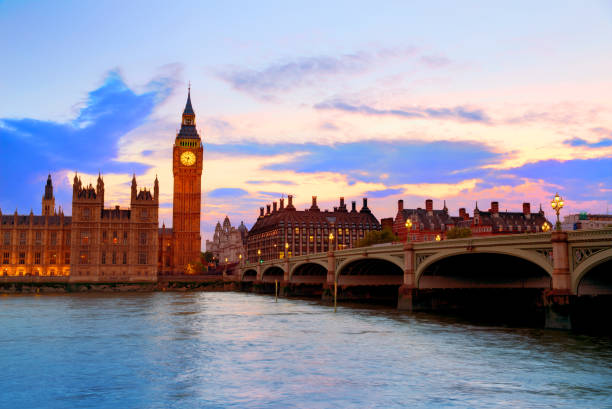 istock Big Ben Clock Tower London at Thames River 641784858