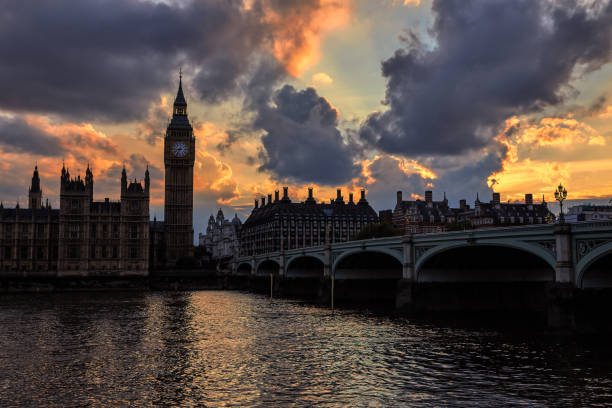 istock Big Ben Clock Tower London at Thames River 641784940