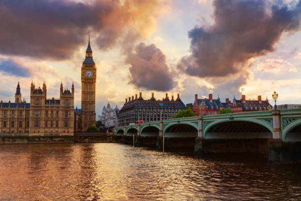 istock Big Ben Clock Tower London at Thames River 641785034