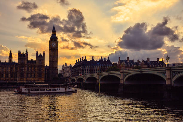 istock Big Ben Clock Tower London at Thames River 641785060